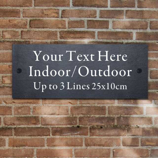 Personalised Slate House Signs Garden & Plaques Name For Outside Welcome Sign Door Wall Home Decor - image 1