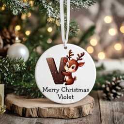 Kids Christmas Girls Boys Personalised Bauble Gift Present Keepsake Train Tree Xmas Daughter Son Nephew Niece - thumbnail 1