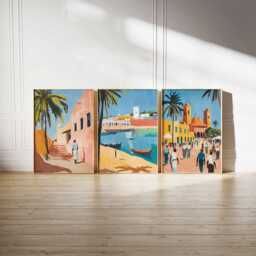 Set Of 3 Senegal Posters, African Travel Prints, Wall Art Set, City Decor, Gift Posters - thumbnail 2