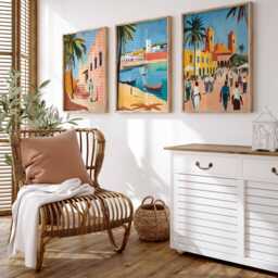 Set Of 3 Senegal Posters, African Travel Prints, Wall Art Set, City Decor, Gift Posters - thumbnail 4