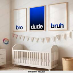 Blue Boys Room Decor - Set Of 3 Prints - Teen Bedroom Art Boy Gamer Gift Bro Dude Bruh Gaming Wall Artwork Birthday Present Gifts - thumbnail 2
