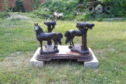 Coffee Table, Wooden Sculpture Wood Carving, Carving Sculpture, Decor, Furniture, Interior, Horses