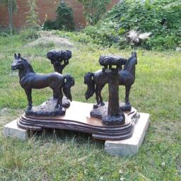 Coffee Table, Wooden Sculpture Wood Carving, Carving Sculpture, Decor, Furniture, Interior, Horses - thumbnail 2