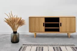 Mid-Century Sideboard, Dresser, Commode, Credenza Made Of Oak Vaneer - Livlo D-S14