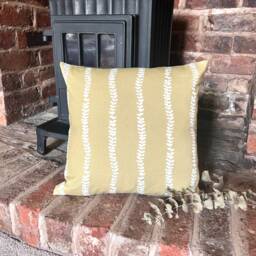 1425. Isabella Soft Gold Stripe Reverse 100% Cotton Cushion Cover, Various Sizes - thumbnail 1