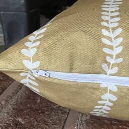 1425. Isabella Soft Gold Stripe Reverse 100% Cotton Cushion Cover, Various Sizes - thumbnail 3