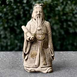 Massive Wise Elder Sculpture Concrete Chinese Man Statue Stone Decoration Japanese Ornament Lover Gift Handmade Figure - thumbnail 1