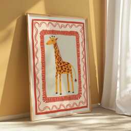 Giraffe Nursery Art Animal Kids Print Cute Safari Bedroom Decor Playful Illustration Toddler Playroom Wall Jungle Theme Artwork - 50 - thumbnail 3