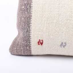 Handwoven Turkish Kilim Pillow Cover Bohemian Lumbar Cushion - 12x24 - thumbnail 2