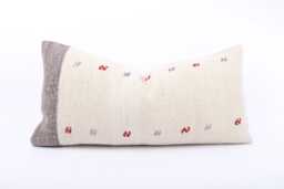 Handwoven Turkish Kilim Pillow Cover Bohemian Lumbar Cushion - 12x24 - thumbnail 1