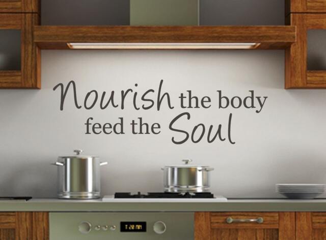 Kitchen Wall Decal - Nourish The Body Feed The Soul Vinyl Quote Wd0199 - image 1