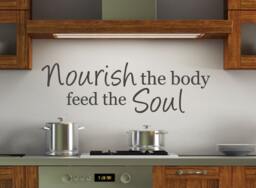 Kitchen Wall Decal - Nourish The Body Feed The Soul Vinyl Quote Wd0199 - thumbnail 1