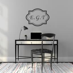 Engraved Frame Monogram Three Letter - Wall Decal Custom Vinyl Art Stickers - thumbnail 2