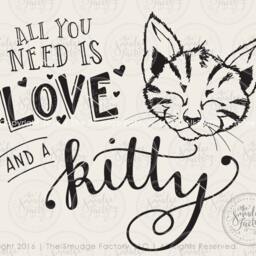 Kitten Wall Art, Hand Lettered Cat Print - Digital Download - thumbnail 3