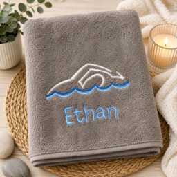 Personalised Swimming, Bath Towel, Sheet, Embroidered Boy, Girl Swimming Children's Pe Gifts, Fast Delivery