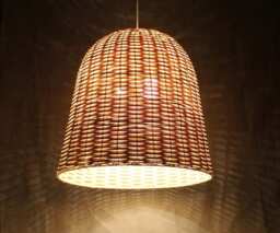 Bell Shaped Rattan Ceiling Lights, Lighting Fixture, Decorative Pendant Light, Lampshade Width 21 - thumbnail 1