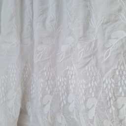 Lace Bed Skirt Bedskirt - White Eyelet Lace Cotton Dust Ruffle Queen King Bed Scalloped Edge Shabby Chic Romantic Elegant Bedding - thumbnail 3