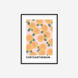 Chrysanthemum November Birth Flower Print - Birthday Prints, Art, Colourful Wall Gifts For Her - thumbnail 3
