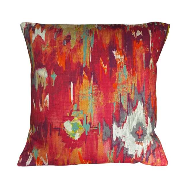 Jakarta Aztec Red Green Blue Colourful Cushion Cover 16 - image 1