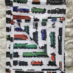 King Size Double Sided Velvet Blanket/Throw With Steam Locos Print - thumbnail 3