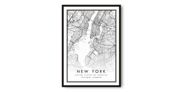 Minimalist New York City Map Art Print Gicl??e Archival Paper by Etsy ...