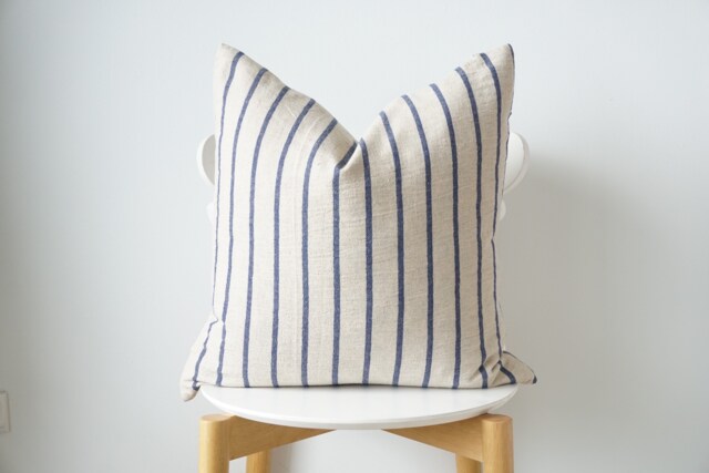 Indigo Striped Pillow Cover - image 1