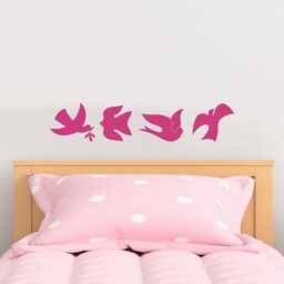 Dove Set Wall Decals - Peaceful Silhouettes For Home Decor Available in Custom Sizes Peace Stickers Removable - thumbnail 3