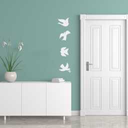 Dove Set Wall Decals - Peaceful Silhouettes For Home Decor Available in Custom Sizes Peace Stickers Removable - thumbnail 2