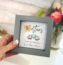 Personalized Tile Frame, Handmade Keepsake Gift Sister Custom Picture Frame