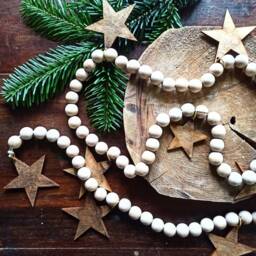 Handmade Wooden Star Christmas Garland Rustic Scandi Decor - thumbnail 3