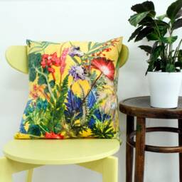 Handmade Floral Botanical Cushion, Summer Tropics Design, Compliments Home Interiors, Perfect Decor - thumbnail 2