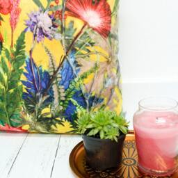 Handmade Floral Botanical Cushion, Summer Tropics Design, Compliments Home Interiors, Perfect Decor - thumbnail 3