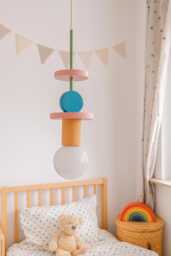 Handcrafted Cute Lamp For Wooden Nursery Decor, Whimsical Pendant Light Kids Room Decor