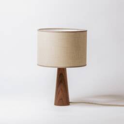 Handcrafted Walnut Wood Table Lamp Rustic Modern Desk Light
