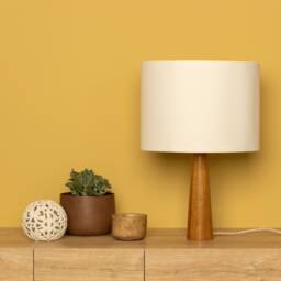 Handcrafted Walnut Wood Table Lamp Rustic Modern Desk Light - thumbnail 3