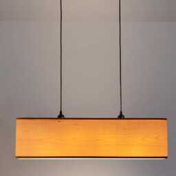 Maple Wood Veneer Pendant Light, Modern Linear Chandelier - thumbnail 3