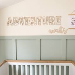 Adventure Awaits Playroom Sign, Safari Nursery, Wall Lettering, Nursery Quote, Wooden Sign, Nursery/Playroom Decor - thumbnail 2