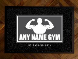 Personalised Gym Door Mat, Non Slip Base Home Dumbells Mat - Muscles Home Decor - thumbnail 1