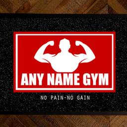 Personalised Gym Door Mat, Non Slip Base Home Dumbells Mat - Muscles Home Decor - thumbnail 4