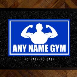 Personalised Gym Door Mat, Non Slip Base Home Dumbells Mat - Muscles Home Decor - thumbnail 3