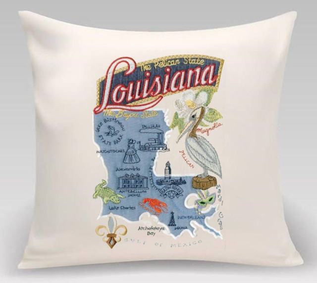 Louisana State Pillow With Feather Insert - image 1
