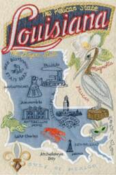 Louisana State Pillow With Feather Insert - thumbnail 2