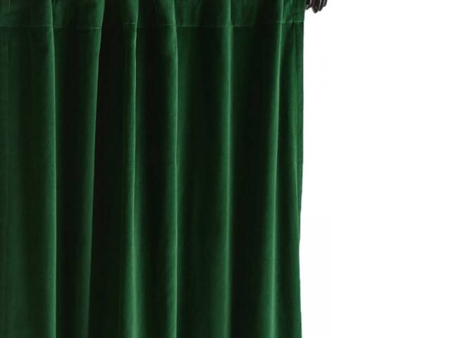Emerald Green Velvet Curtain, Cotton Drapes, Custom Made Curtains Living Room & Bedroom - image 1
