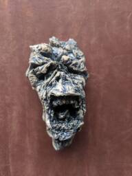 Scary Skull Talisman - Original Handmade Hanging Ceramic Sculpture