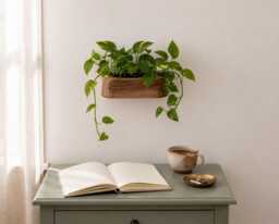 Floating Wooden Wall Planter, Boho Pocket, Plant Shelf For Plants, Display Rack Plants