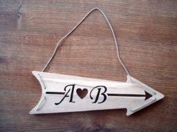 Personalized Wood Arrow Sign, Wooden Sign, House Home Decor, Handcrafted Wall Art - thumbnail 1