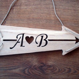 Personalized Wood Arrow Sign, Wooden Sign, House Home Decor, Handcrafted Wall Art - thumbnail 2