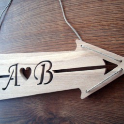 Personalized Wood Arrow Sign, Wooden Sign, House Home Decor, Handcrafted Wall Art - thumbnail 3