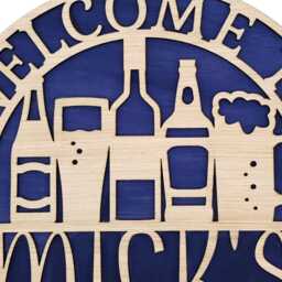 Personalised Bar Sign - Laser Cut Wooden Round Wall Plaque For Home Decor, Games Room Or Area - thumbnail 2