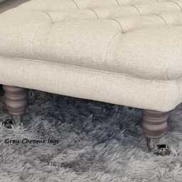 100 cm X 54 Oxford Chesterfield Footstool/Ottoman Deep Buttoned Chenille Velvet Coffee Table Footstool. Delivery To UK Only - thumbnail 4